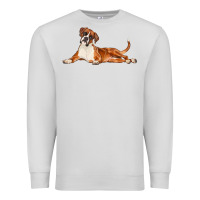 Dove Grey Boxer Dog Illustrations Premium Sweatshirt - LillyAllenDesigns