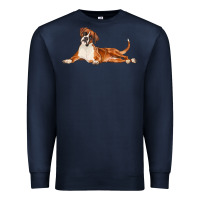 Navy Boxer Dog Illustrations Premium Sweatshirt - LillyAllenDesigns