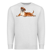 Oatmeal Heather Boxer Dog Illustrations Premium Sweatshirt - LillyAllenDesigns