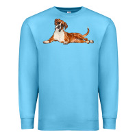 Ocean Blue Boxer Dog Illustrations Premium Sweatshirt - LillyAllenDesigns