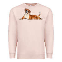 Pale Pink Boxer Dog Illustrations Premium Sweatshirt - LillyAllenDesigns