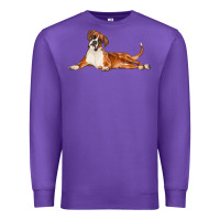 Purple Boxer Dog Illustrations Premium Sweatshirt - LillyAllenDesigns