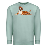 Seafoam Boxer Dog Illustrations Premium Sweatshirt - LillyAllenDesigns