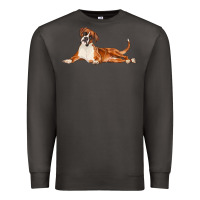 Smoke Boxer Dog Illustrations Premium Sweatshirt - LillyAllenDesigns