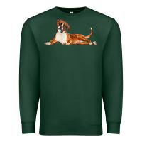 Sports Green Boxer Dog Illustrations Premium Sweatshirt - LillyAllenDesigns