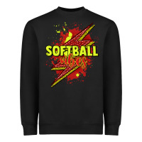 Black Softball vibes lightning bolt Heavyweight Sweatshirt - HowdyJamesFarm