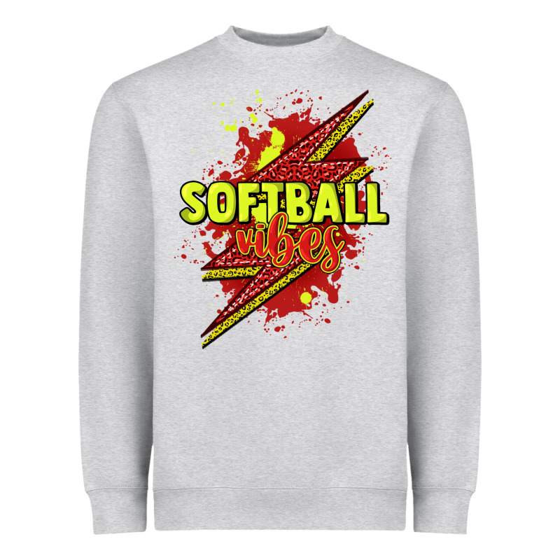 Softball Vibes Lightning Bolt Heavyweight Sweatshirt by HowdyJamesFarm | Teevron