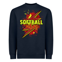 Navy Softball vibes lightning bolt Heavyweight Sweatshirt - HowdyJamesFarm