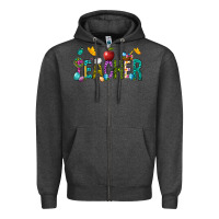 Charcoal Heather Easter Teacher Zipper Hoodie - BundleAndBundleShop