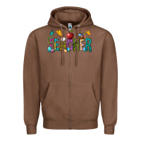Chestnut Easter Teacher Zipper Hoodie - BundleAndBundleShop