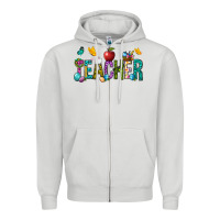 Dove Grey Easter Teacher Zipper Hoodie - BundleAndBundleShop