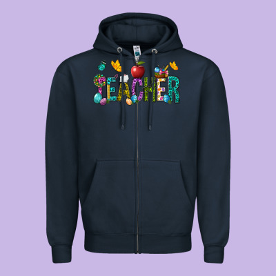 Easter Teacher Zipper Hoodie Designed By Bundleandbundleshop