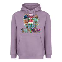 Lavender Hello Summer Heavyweight Hoodie - CowhideDigitalArt