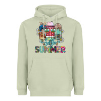 Matcha Hello Summer Heavyweight Hoodie - CowhideDigitalArt