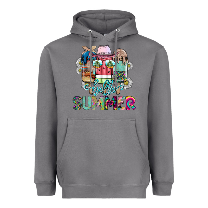 Hello Summer Heavyweight Hoodie by CowhideDigitalArt | Teevron