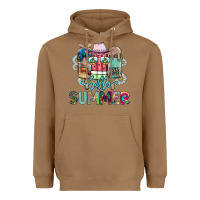 Toasted Coconut Hello Summer Heavyweight Hoodie - CowhideDigitalArt