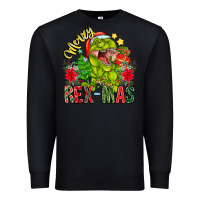 Black Merry Rexmas Premium Sweatshirt - CowhideDigitalArt