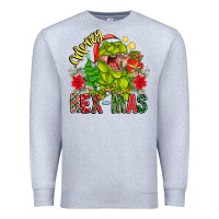 Heather Grey Merry Rexmas Premium Sweatshirt - CowhideDigitalArt