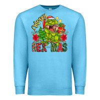 Ocean Blue Merry Rexmas Premium Sweatshirt - CowhideDigitalArt