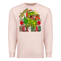 Pale Pink Merry Rexmas Premium Sweatshirt - CowhideDigitalArt
