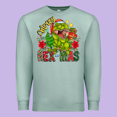 Merry Rexmas Premium Sweatshirt Designed By Cowhidedigitalart