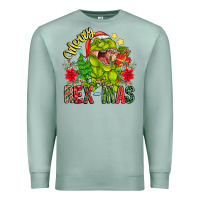 Seafoam Merry Rexmas Premium Sweatshirt - CowhideDigitalArt