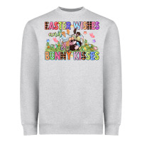 Heather Grey Easter wishes and bunny kisses Easter gnomies  Eas Heavyweight Sweatshirt - CowGirlArtShop