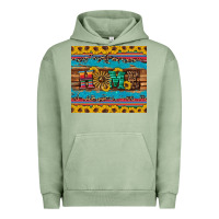 Pigment Oil Green western home wind wheel sunflowers Urban Hoodie - Artiststas