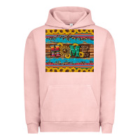 Pigment Salmon western home wind wheel sunflowers Urban Hoodie - Artiststas