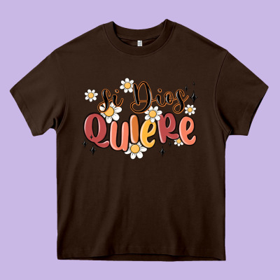 Si Dios Quiere Heavy Core Tee Designed By Maliassmallbusiness