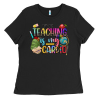 Black teaching is my cardio Ladies Tee - NancyCooperArtShop