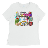 White teaching is my cardio Ladies Tee - NancyCooperArtShop
