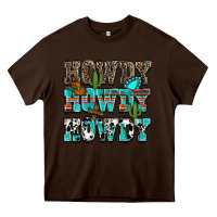Chocolate Brown western howdy howdy howdy Heavy Core Tee - NancyCooperArtShop