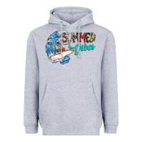 Heather Grey Summer Vibes Heavyweight Hoodie - CowhideDigitalArt