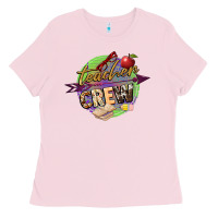 Bubblegum Pink teacher crew Ladies Tee - NancyCooperArtShop