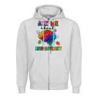 Dove Grey ask me about neurodiversity Zipper Hoodie - FaDigitalArtStudio