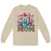 Mushroom The pink is for my Mom Cancer Awareness Long Sleeve Tee - HowdyJamesFarm