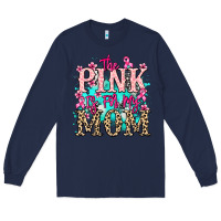 Navy The pink is for my Mom Cancer Awareness Long Sleeve Tee - HowdyJamesFarm
