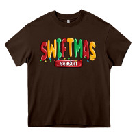 Chocolate Brown swiftmas season Heavy Core Tee - MaliasSmallBusiness
