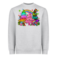 Heather Grey pride christmas trees Heavyweight Sweatshirt - HowdyJamesFarm