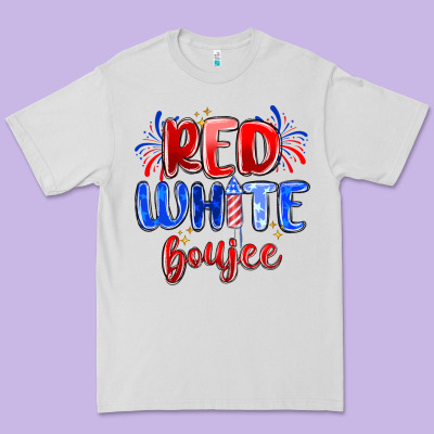 Red White Boujee Premium Tee Designed By Maliassmallbusiness