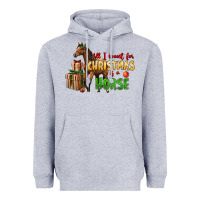 Heather Grey All I Want For Christmas Is A Horse Heavyweight Hoodie - LillyAllenDesigns