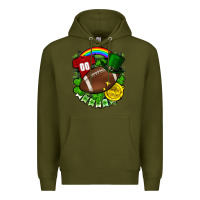 Army Green St. Patrick's Day American Football Premium Hoodie - FaDigitalArtStudio