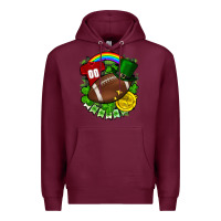 Burgundy St. Patrick's Day American Football Premium Hoodie - FaDigitalArtStudio