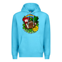 Ocean Blue St. Patrick's Day American Football Premium Hoodie - FaDigitalArtStudio
