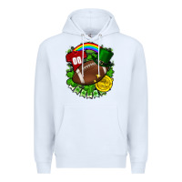 White St. Patrick's Day American Football Premium Hoodie - FaDigitalArtStudio