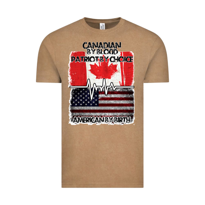American By Birth Canadian By Blood Patriot By Choice Vintage Tee by Bettercallsaul | Teevron