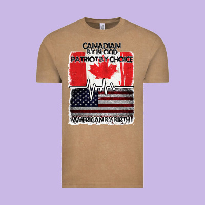 American By Birth Canadian By Blood Patriot By Choice Vintage Tee Designed By Bettercallsaul