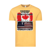 Vintage Mustard American By Birth Canadian By Blood Patriot By Choice Vintage Tee - Bettercallsaul