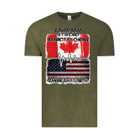 Vintage Olive American By Birth Canadian By Blood Patriot By Choice Vintage Tee - Bettercallsaul